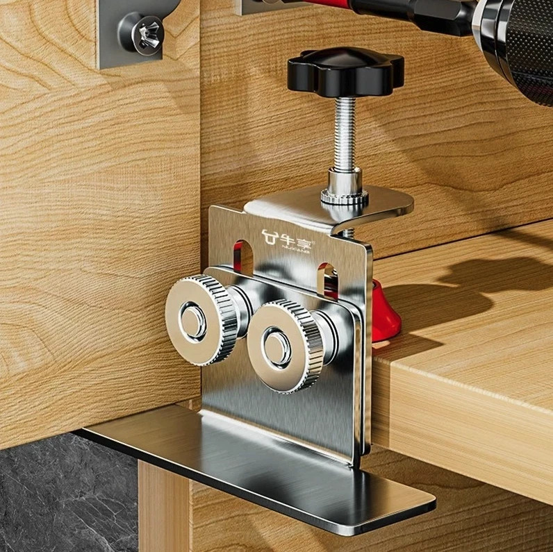 1pc Stainless Steel Cabinet Door Installation Tool Portable Mounting Jig