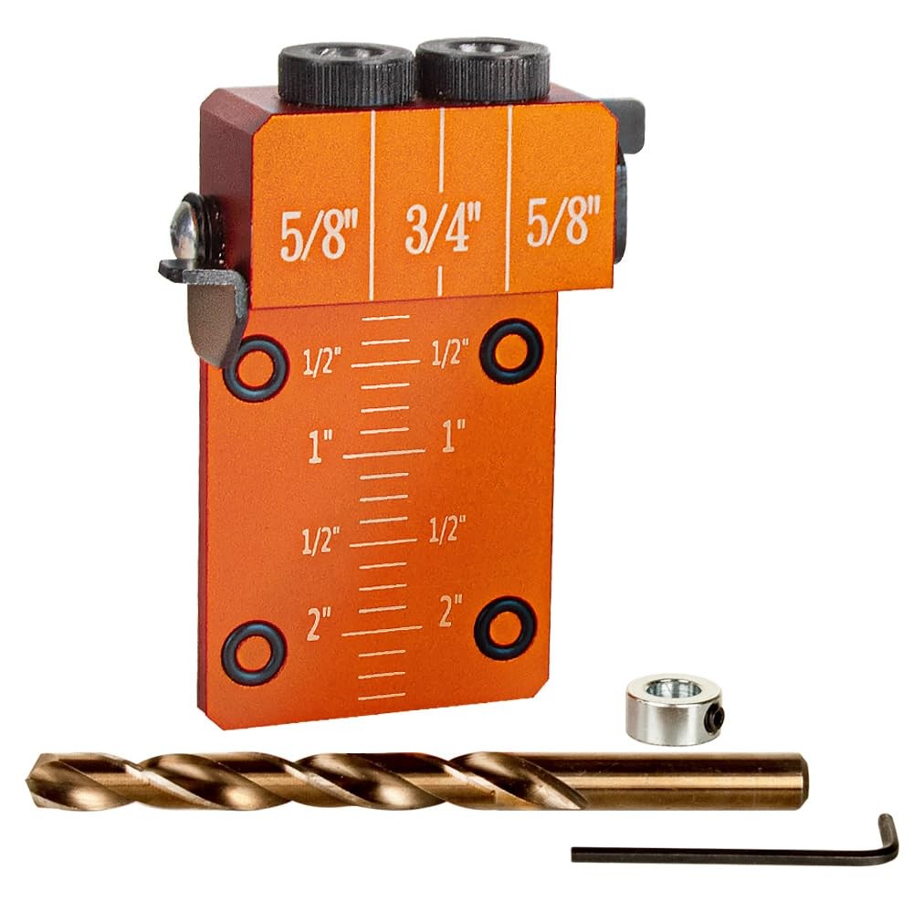 Professional Dowel Drilling Jig Laser Cut Mark 3/8Inch Kit Cobalt M35 DAB015