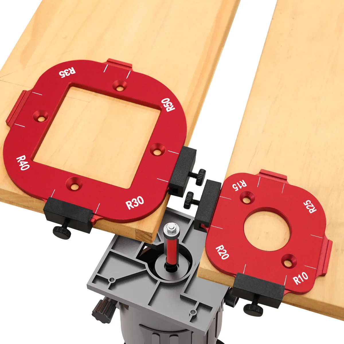 Round Corner Radius Template R10-R50 Aluminum Router Jig Woodworking Tool Set
