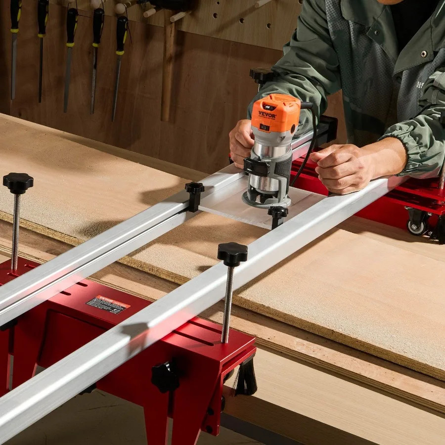 Router Sled Adjustable Wood Slab Flattening Mill Router Jig 64″ Length