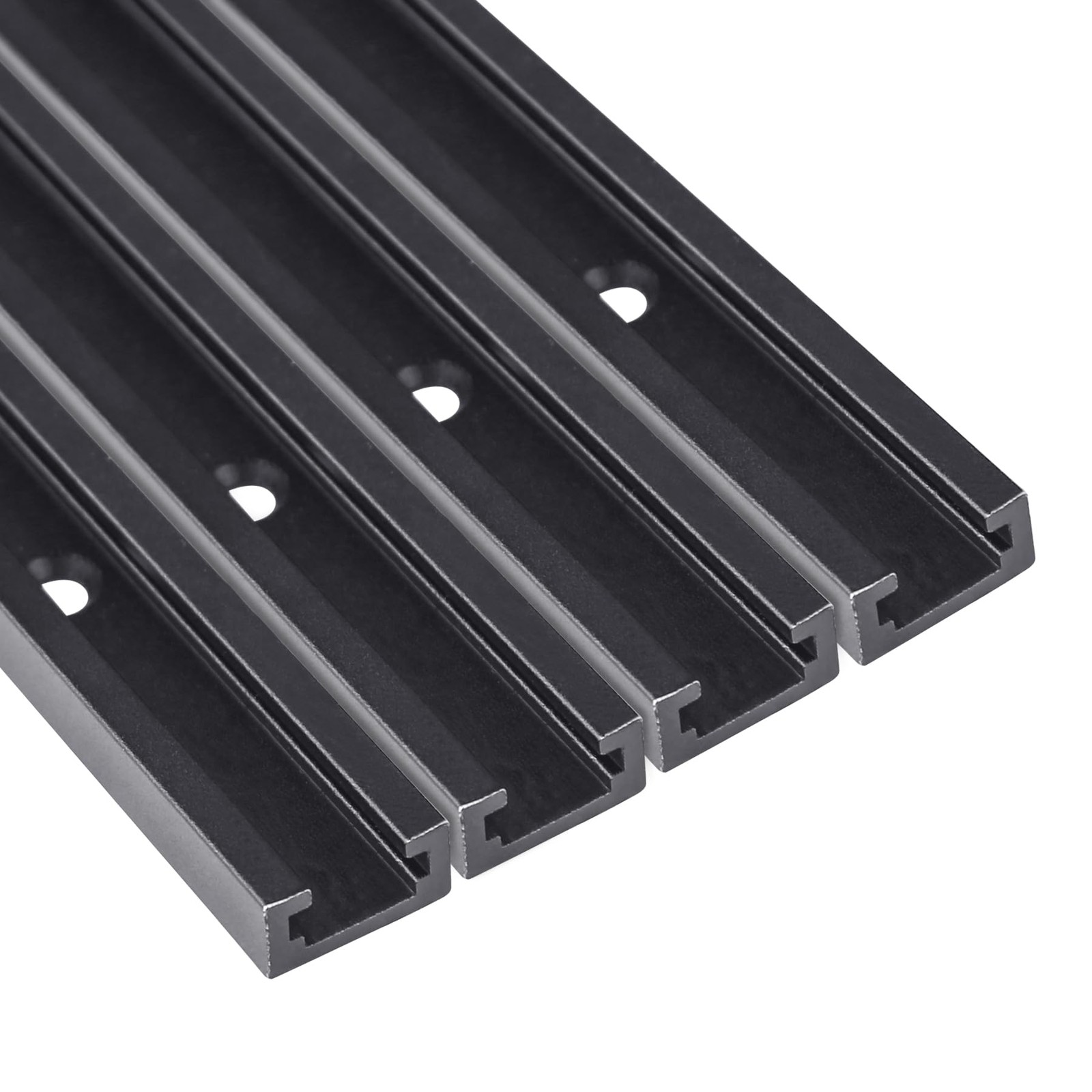 4 PCS 48″ TTracks Woodworking With Screws Double Cut Profile Aluminum Black