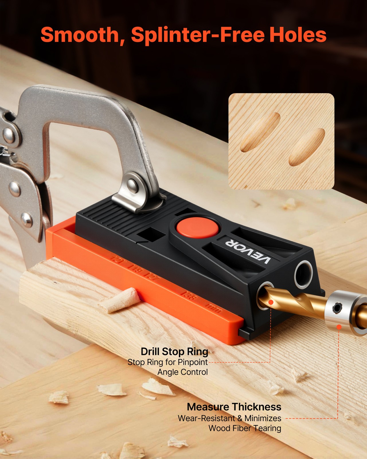 VEVOR Pocket Hole Jig Kit Mini Jig Pocket Hole System 1/2 to 1-1/2 in Adjustable