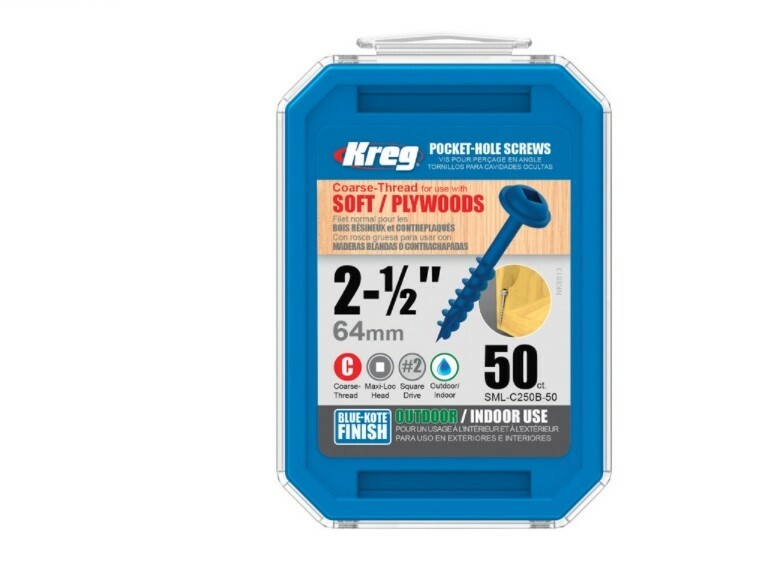 KREG SML-C250B-50 8 S X 2-1/2 in. L Square Blue-Kote Pocket-Hole Screw