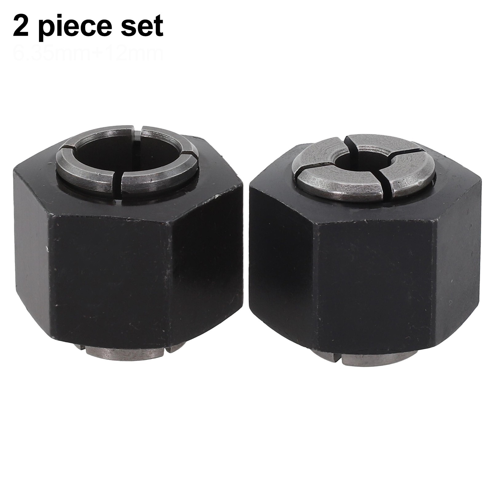 Robust Metal Router Collet Pair in Sizes of 6 35mm and 12mm Compatible Parts