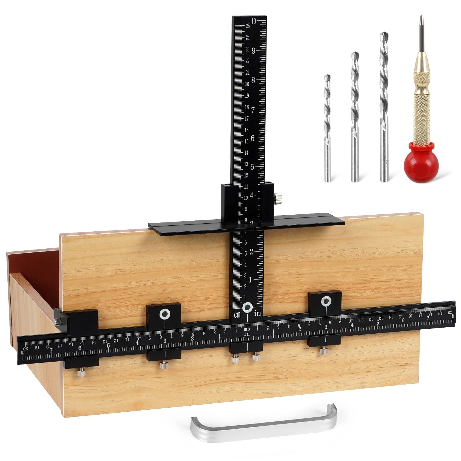 Aluminum Cabinet Hardware Jig, Punch Locator Drill Guide,Wood Drilling Dowelling