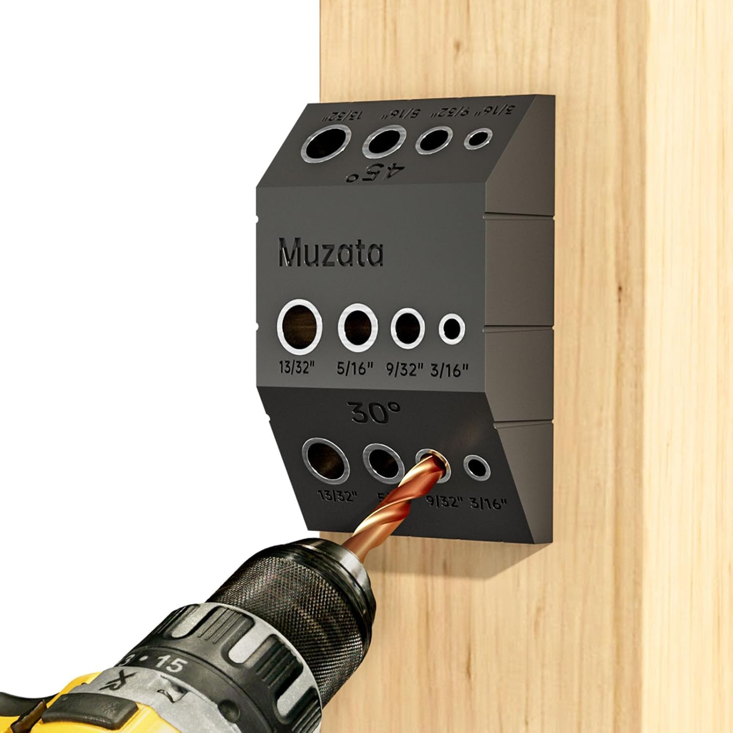 Upgraded Multi-Angle Cable Railing Drill Guide Jig Black CT24 | 30°/45°/90° Dril