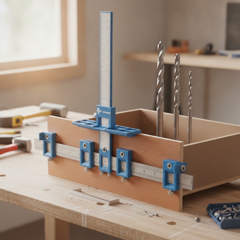 Cabinet Hardware Jig, Punch Locator Drill Guide,Wood Drilling Dowelling Guide…
