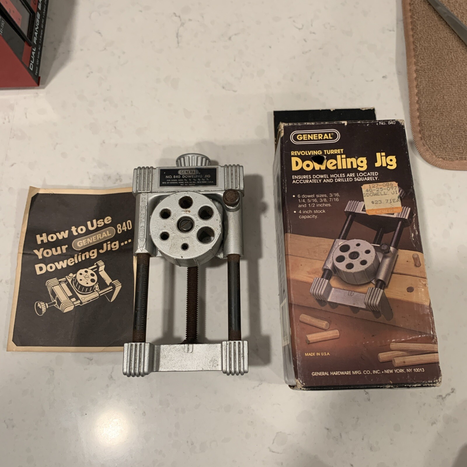GENERAL 840 Doweling Jig Revolving Turret Made In USA – Vintage Tool