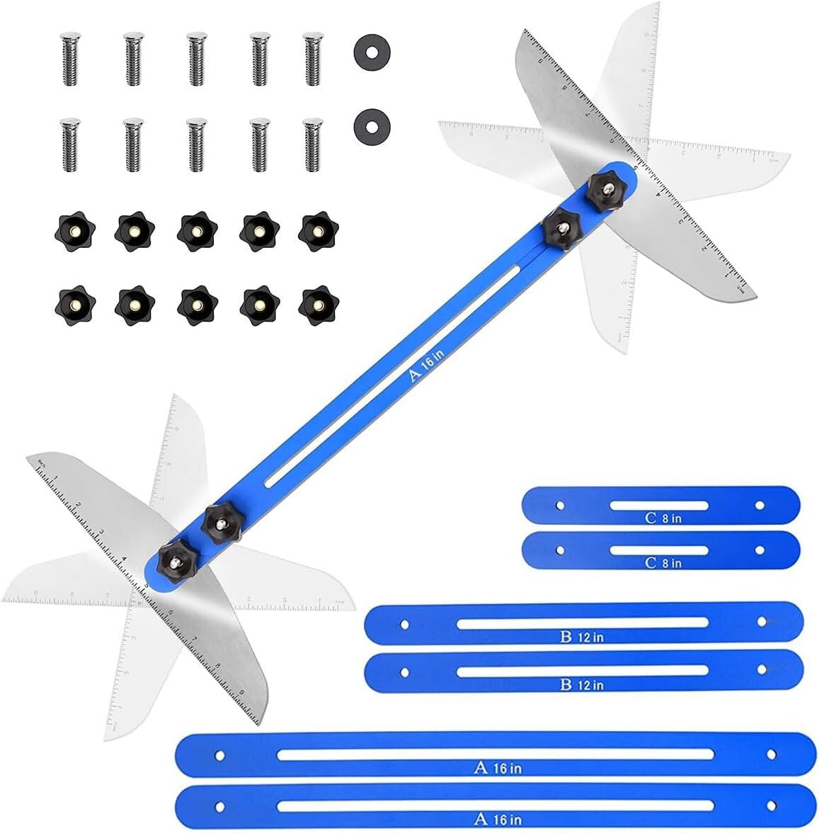 Stair Treads Gauge Template Tool – Stair Jig, Measuring Stair Tool, Shelf Scribe