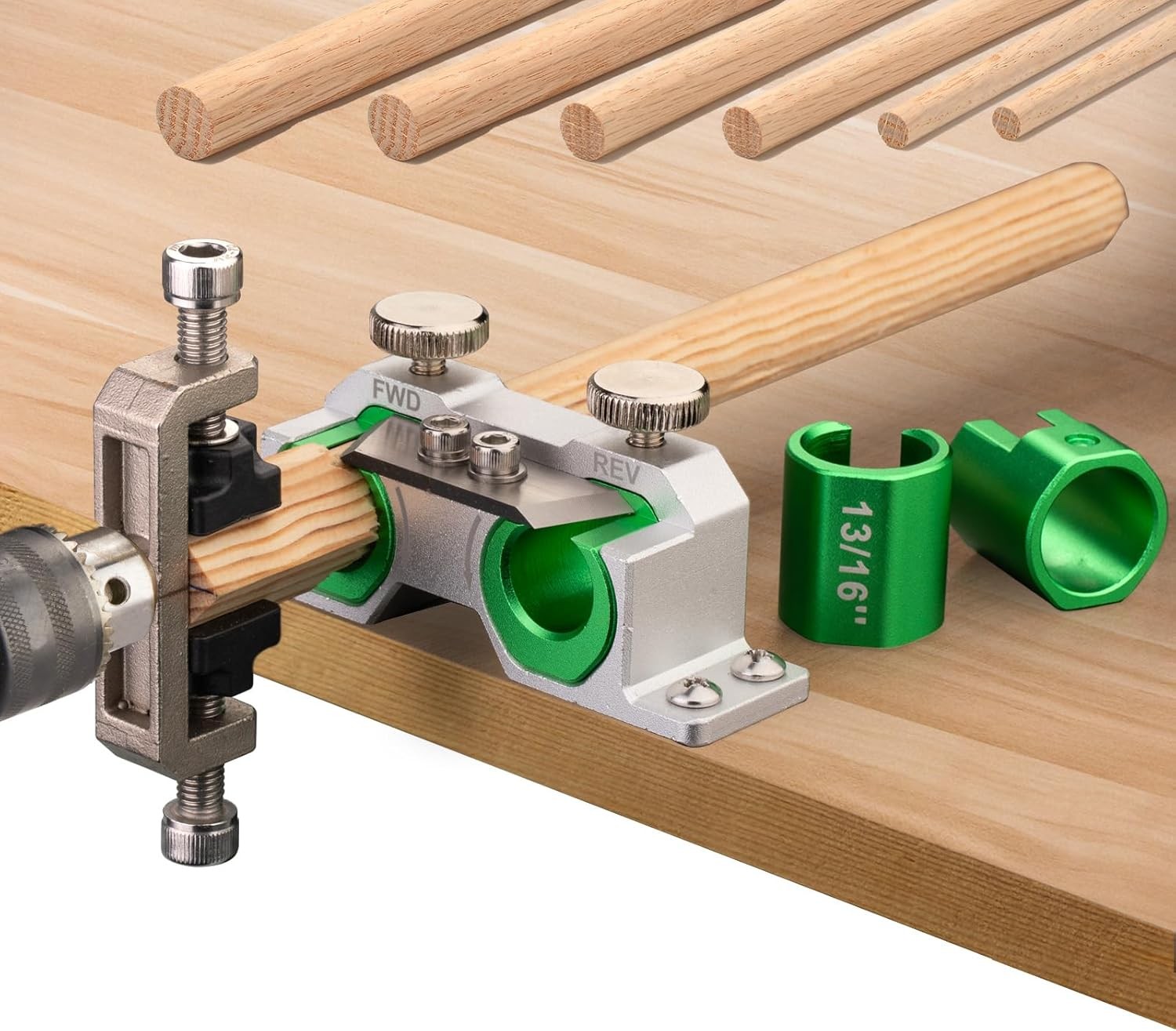 Double Cutting Dowel Maker Jig Kit Carbide Inserts Stable Wooden Dowel Cutter To