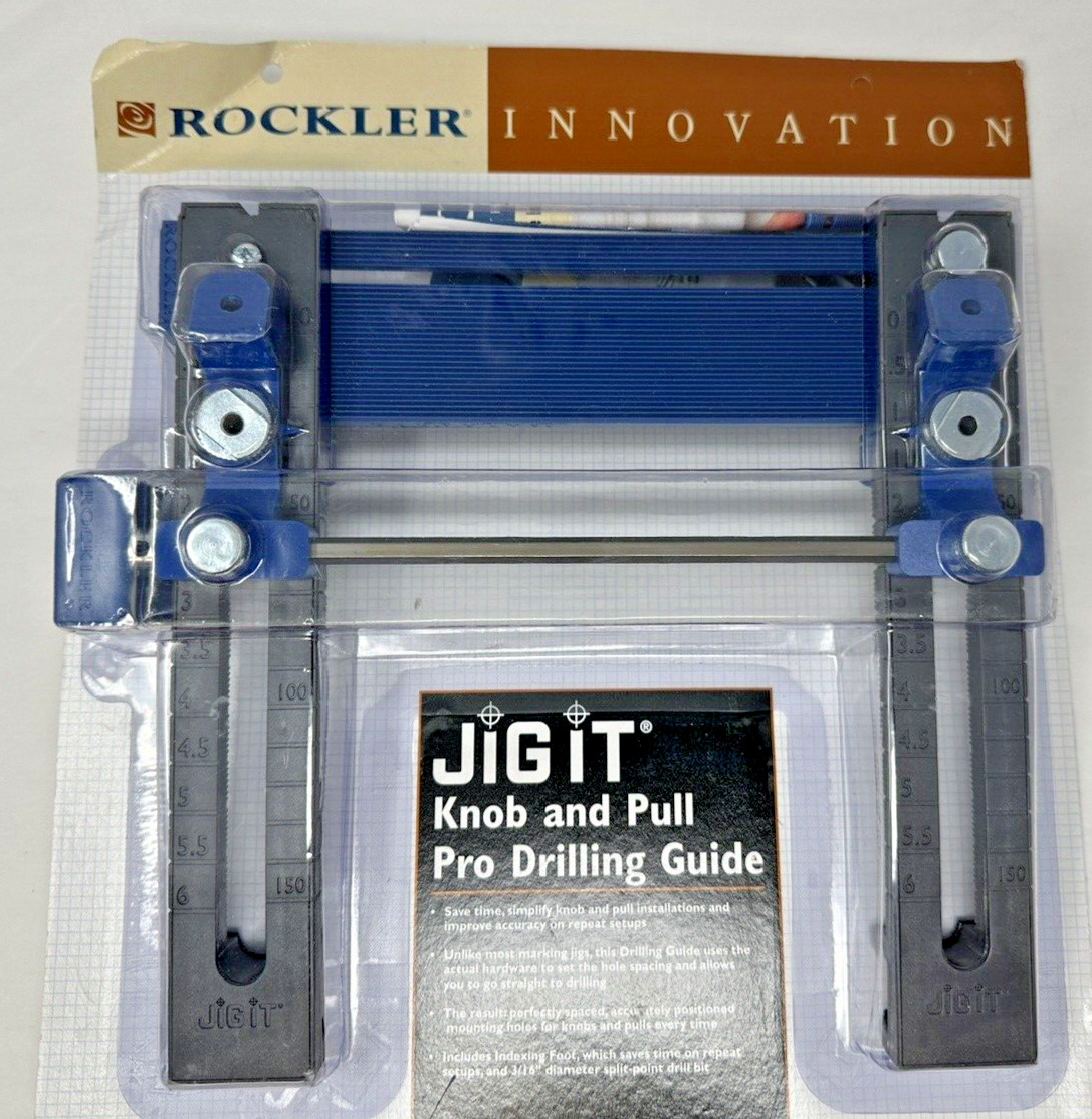 NEW Rockler Jig-It Knob and Pull Pro Drilling Guide 53038 Fast Free Shipping!