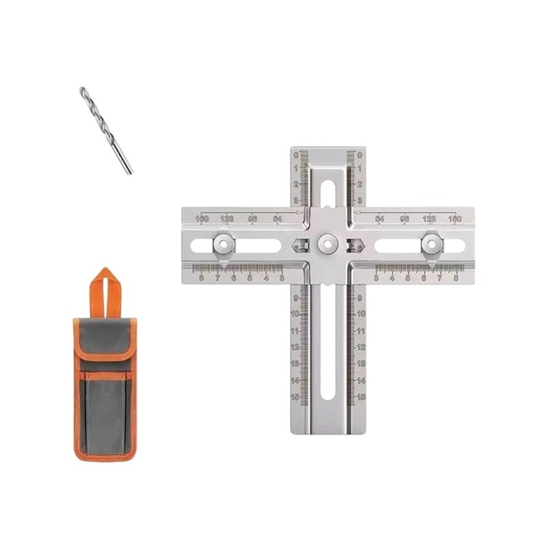 Metal Steel Drawer Handle Positioning Tool Adjustable Drill Guide Template