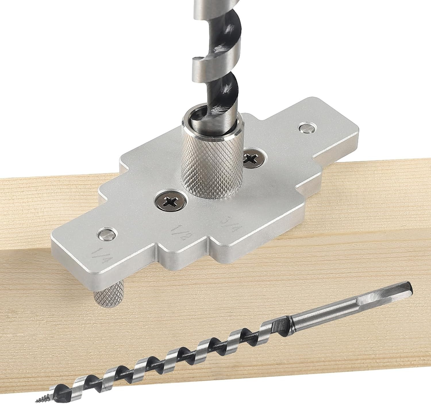Floating Shelf Bracket Dowel Jig Kit with 1/2″ X 9″ Drill Bit, Self Centering St