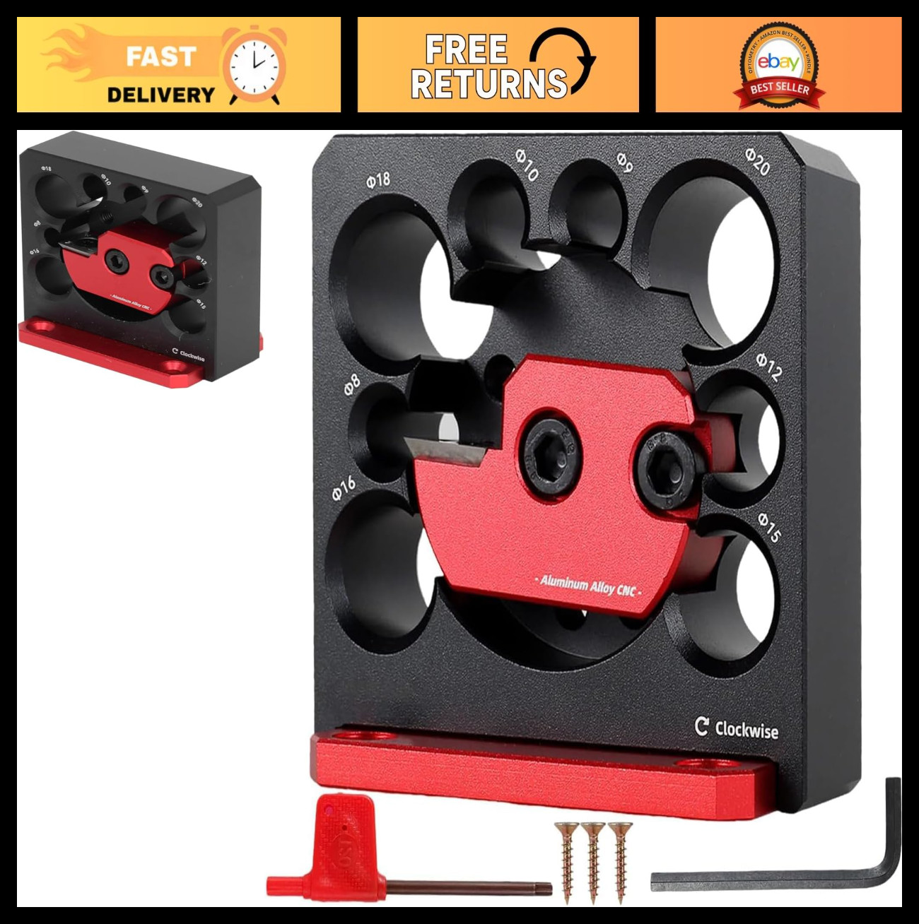 Adjustable Dowel Maker Jig Kit – 8-20mm, 8 Holes, Carbide Inserts, Woodworking T