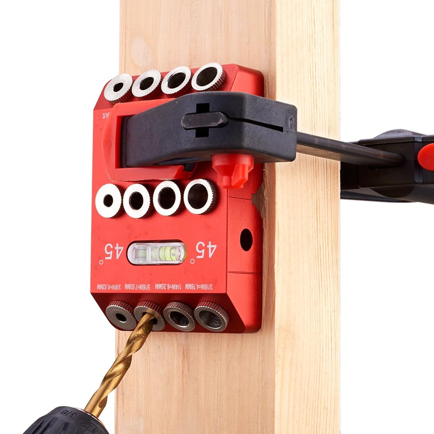 30°/45°/90° Angle Drill Guide Jig, Aluminium Alloy Straight Hole