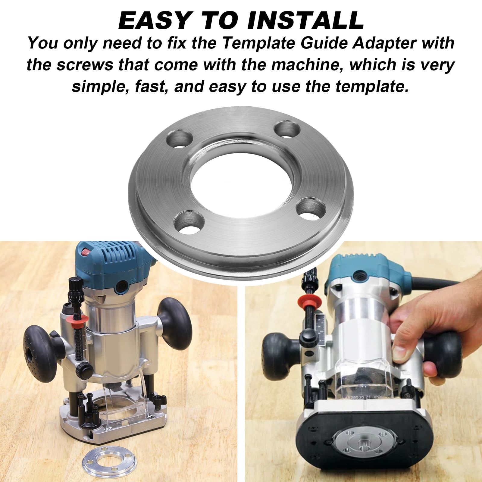 321492-3 Template Guide Adapter for Makita Router 3606, 3612, 3621, 3620, Silver