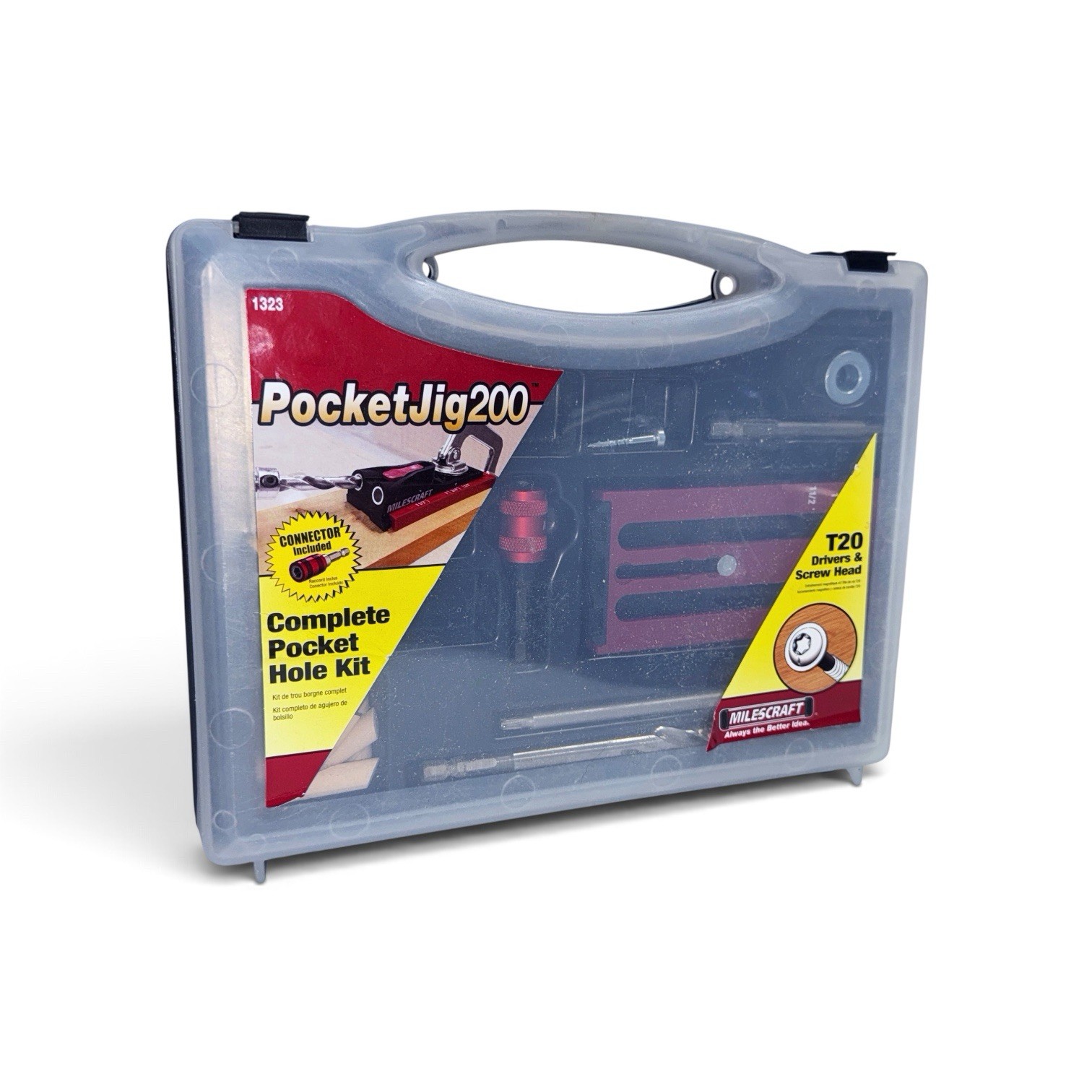 Milescraft PocketJig200 Complete Pocket Hole Jig Kit Model 1323 Used T20 Case