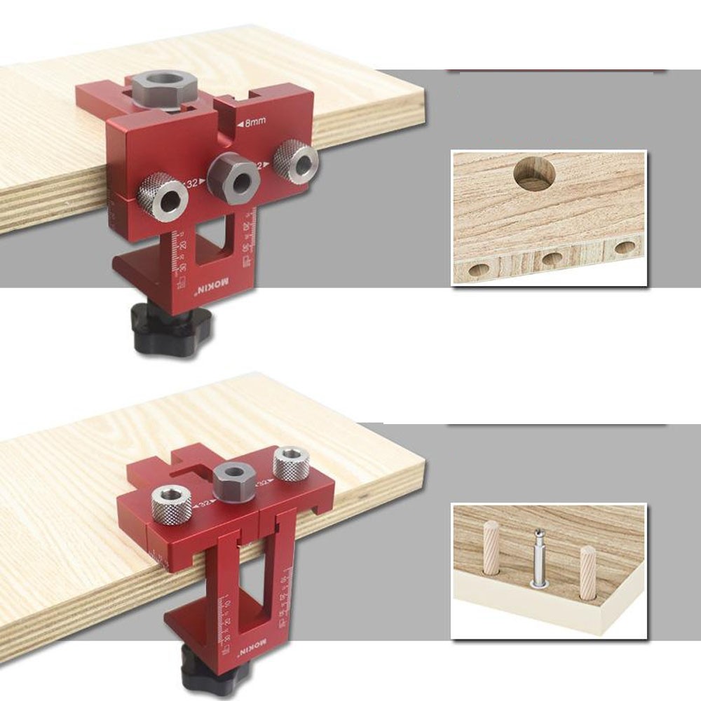 Installation of a 3-in-1 Hole Punch Cutting Holes in Panels Joining Furniture
