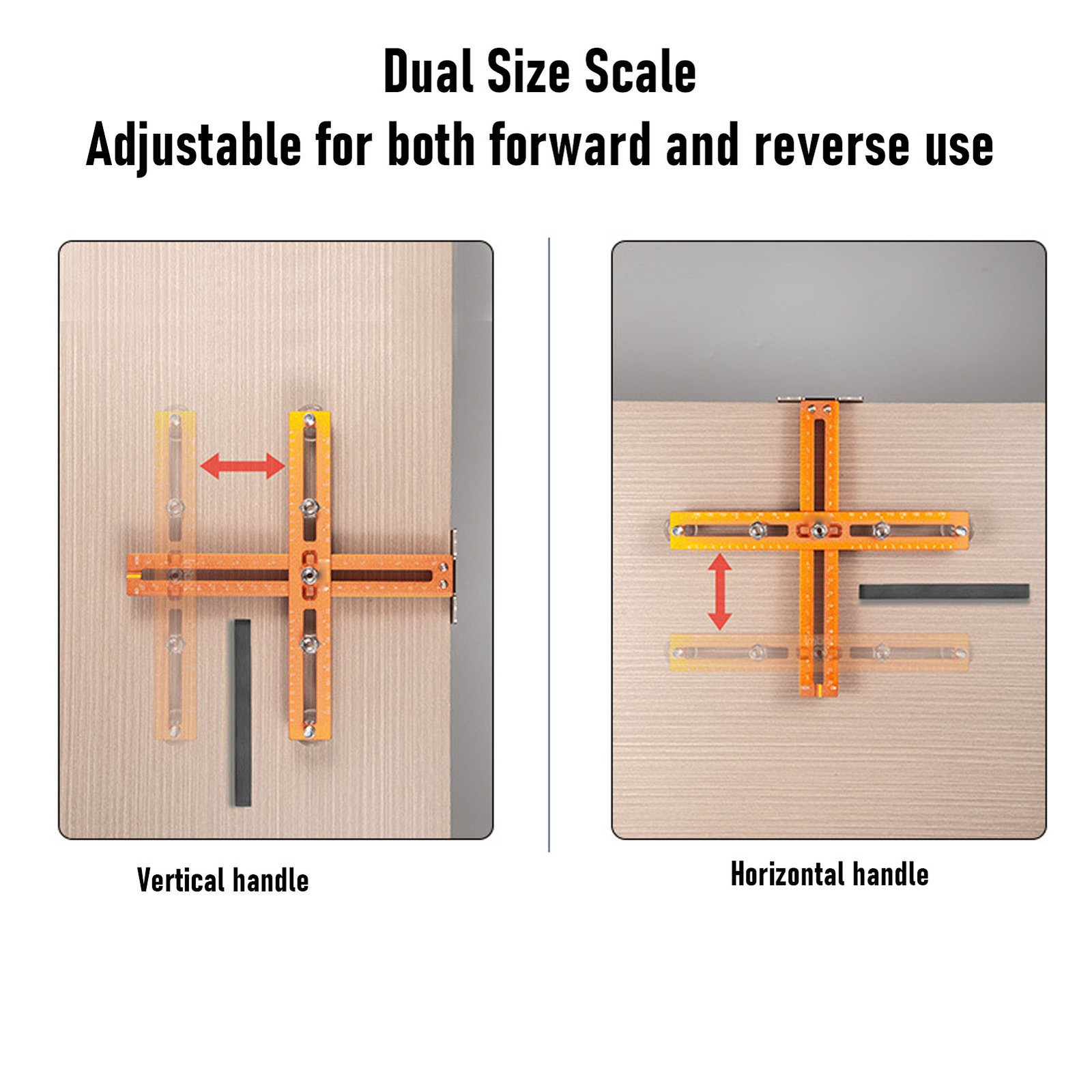 1-Cabinet Handle Drill Guide Metric Jig Woodworking Hole Punch Locator