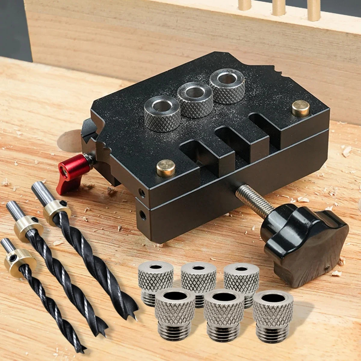 Doweling Jig Self Centering 6-12mm Drill Guide Biscuit Joiner Woodworking Tool