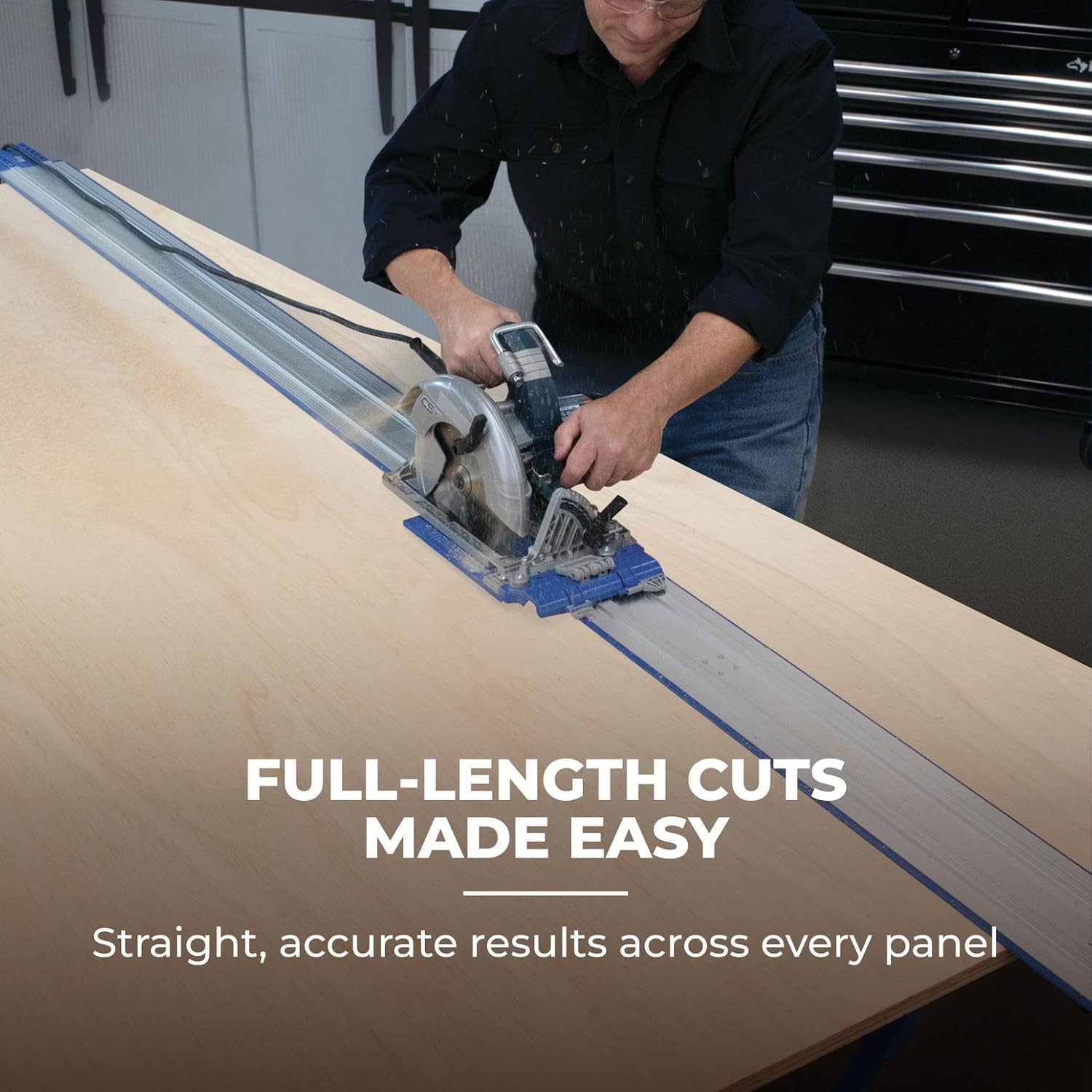Kreg KMA3700 Accu-Cut XL – Universal Track Saw Guide System – Cuts up to 100″ Lo