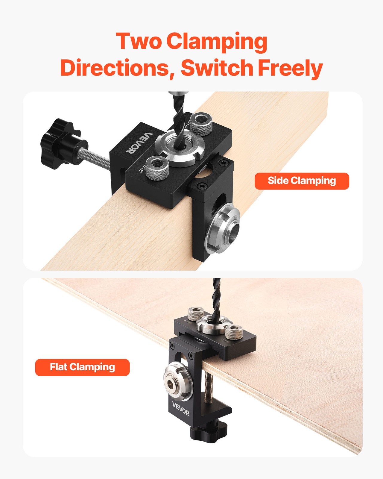 VEVOR Doweling Jig Kit Self Centering Dowel Drill Jig with 3 Drill Bits Woodwork