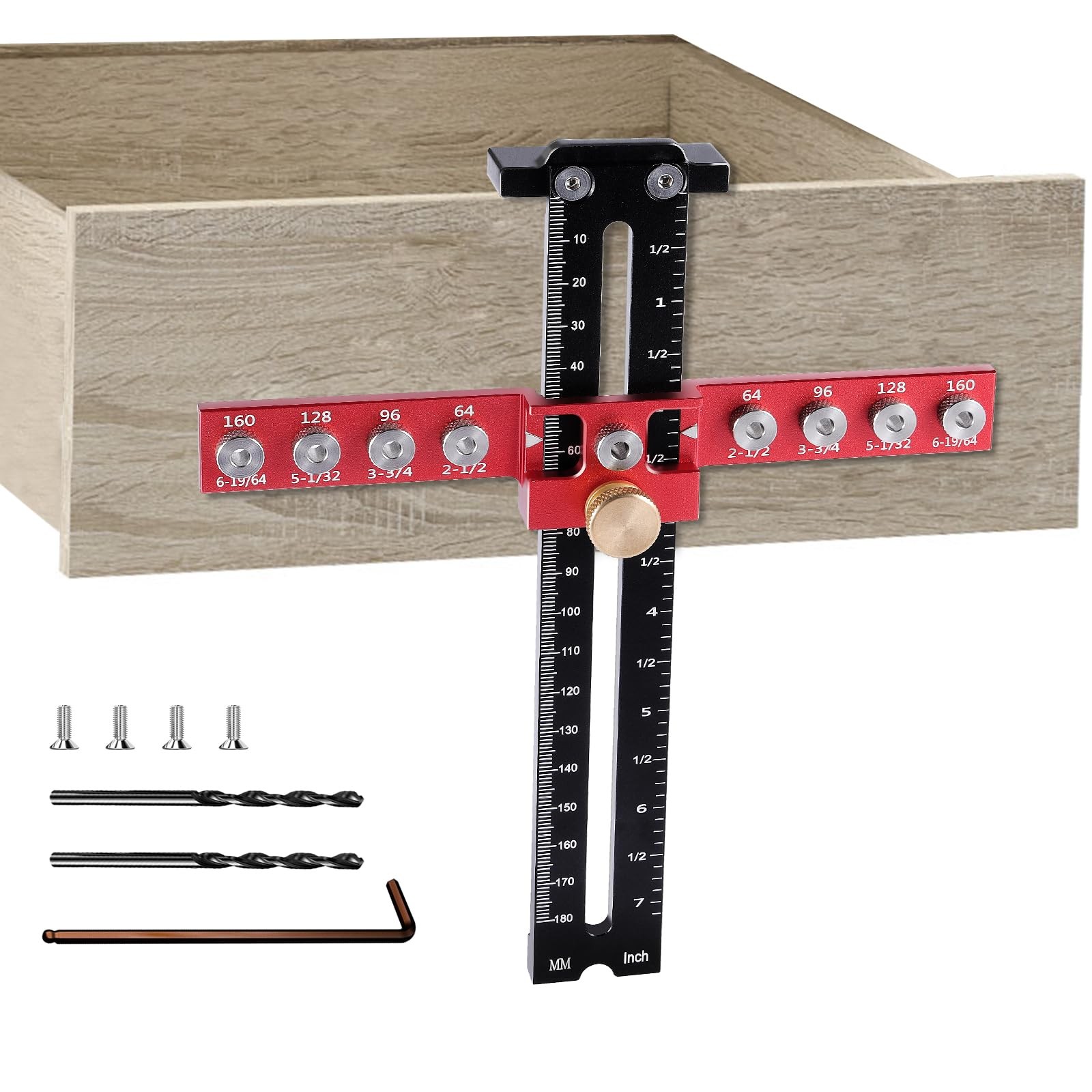 SLIIMU Cabinet Hardware Jig, Adjustable Cabinet Handle Template Tool 9 Holes,…