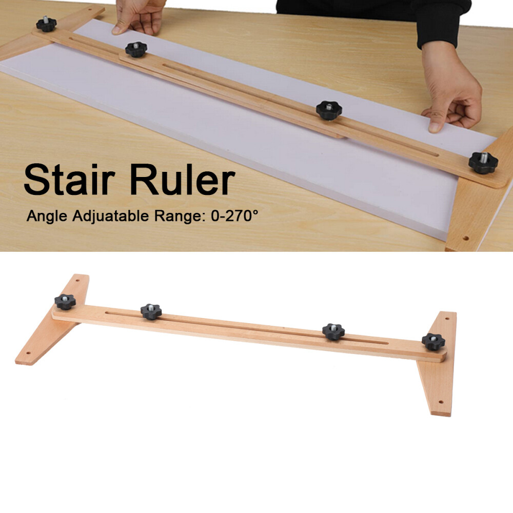 Wooden Stair Tread Template Tool Stair Tread Jig Gauge Measuring Tool 0-270°