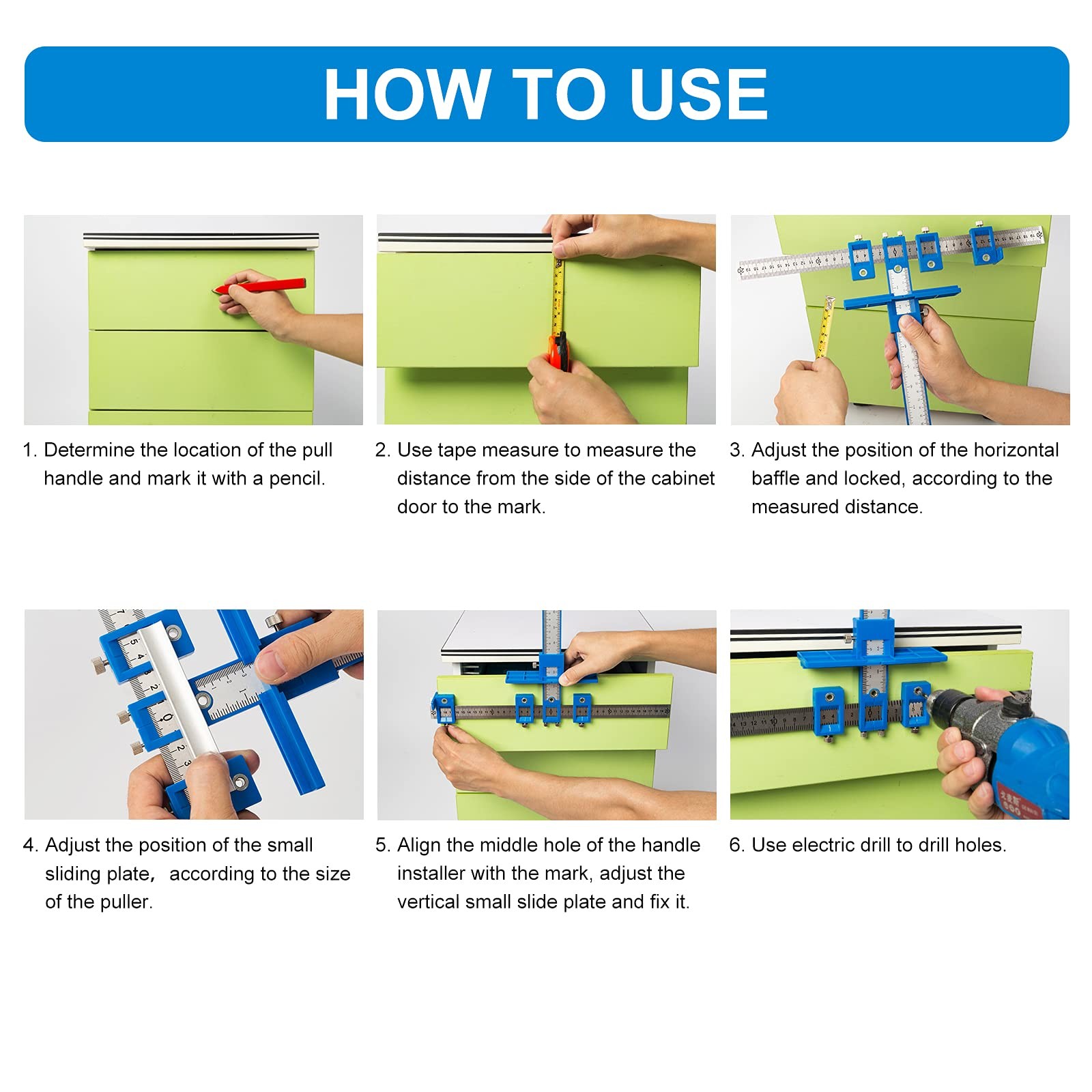 Cabinet Hardware Jig, Punch Locator Drill Guide,Wood Drilling Dowelling Guide…