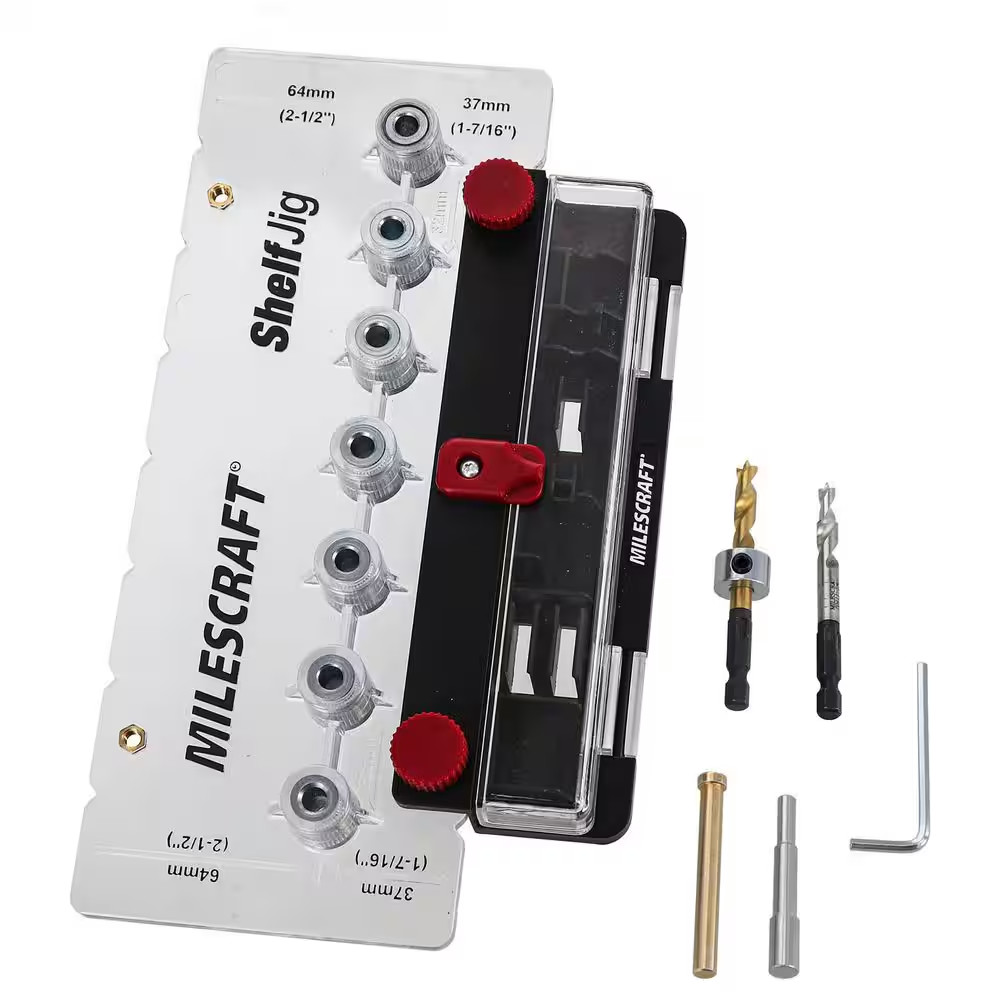 Shelf Pin Drilling Jig 1/4in 5mm Hole Guide 32mm Spacing Cabinet Shelving Tool