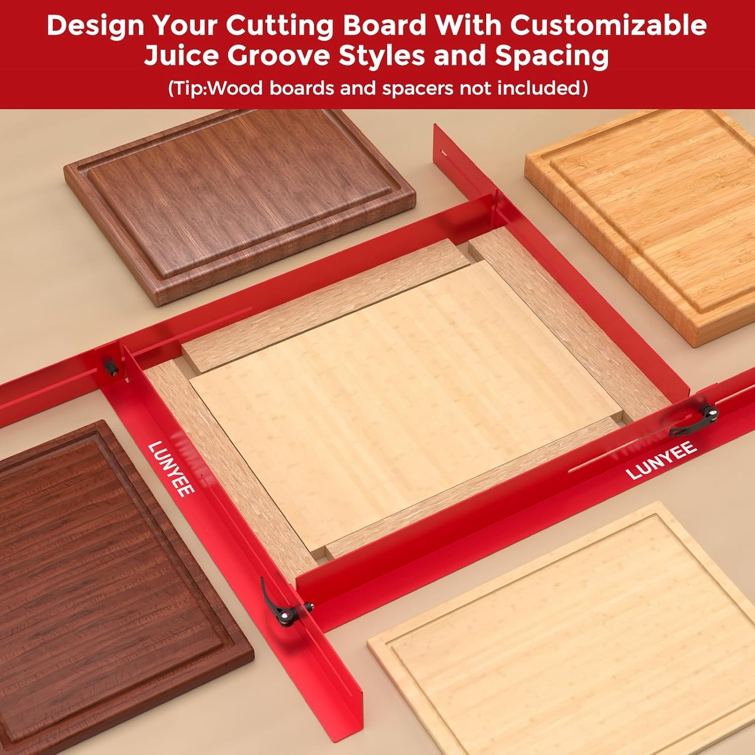 Lunyee Juice Groove Jig Adjustable Metal Router Jig Fits 14X8″ To 29X22″ Boards