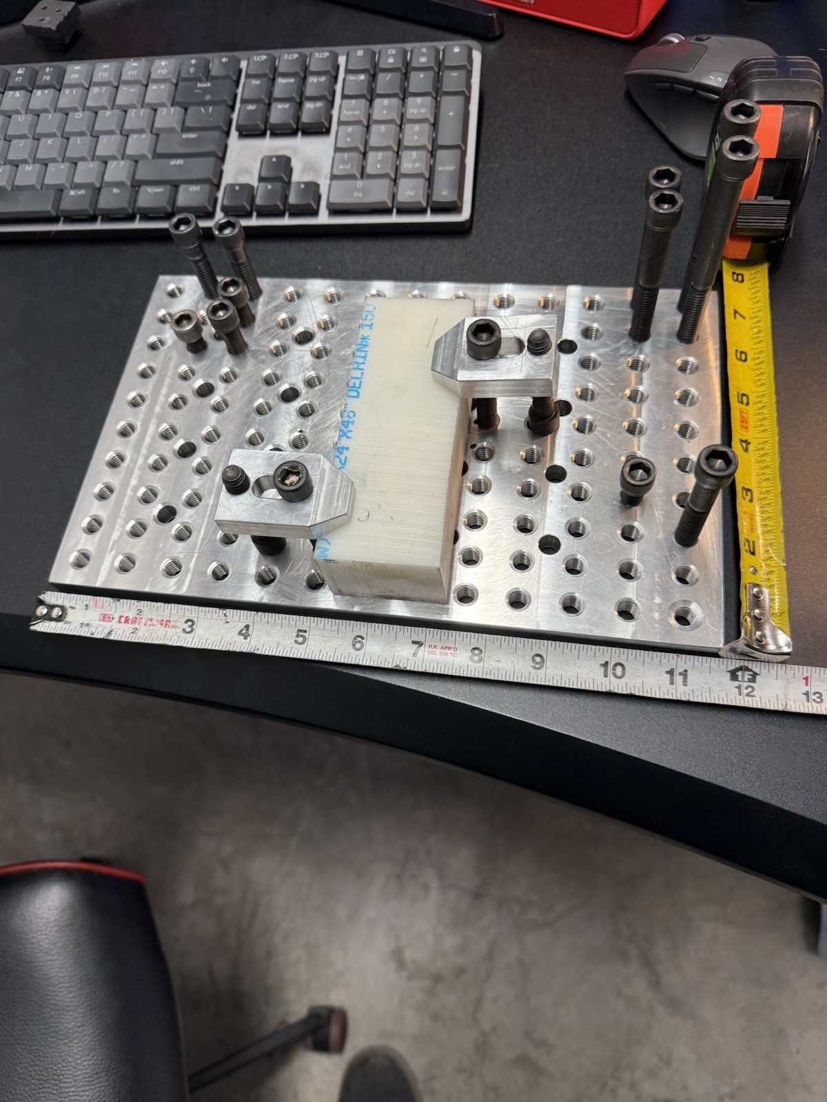 Aluminum Fixture Plate 12″ x 8″ with Aluminum Clamps and Hardware
