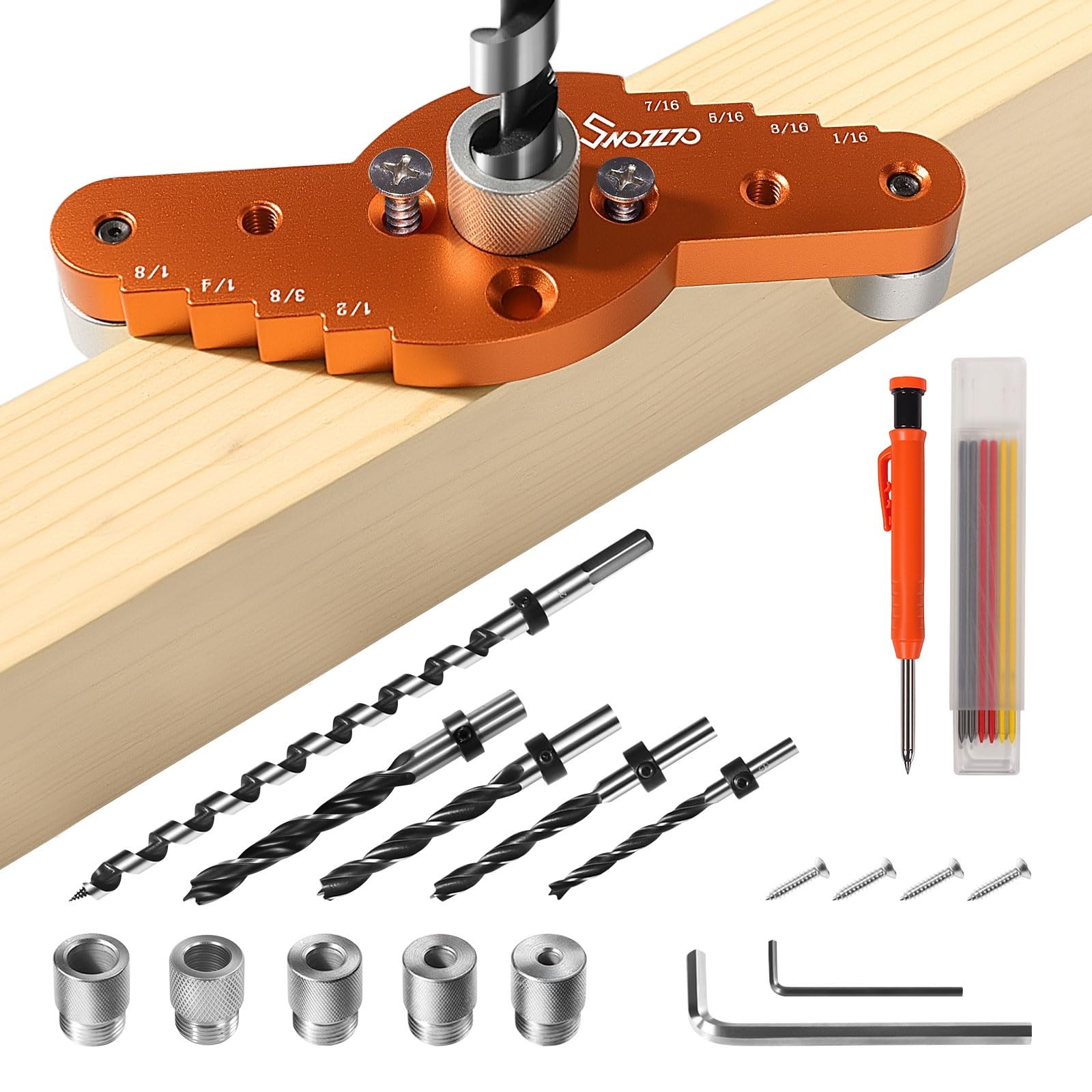Dowel Jig Kit for Floating Shelf Bracket(& 1/2″ x 11.8″ Drill Bit),Self-Cente…