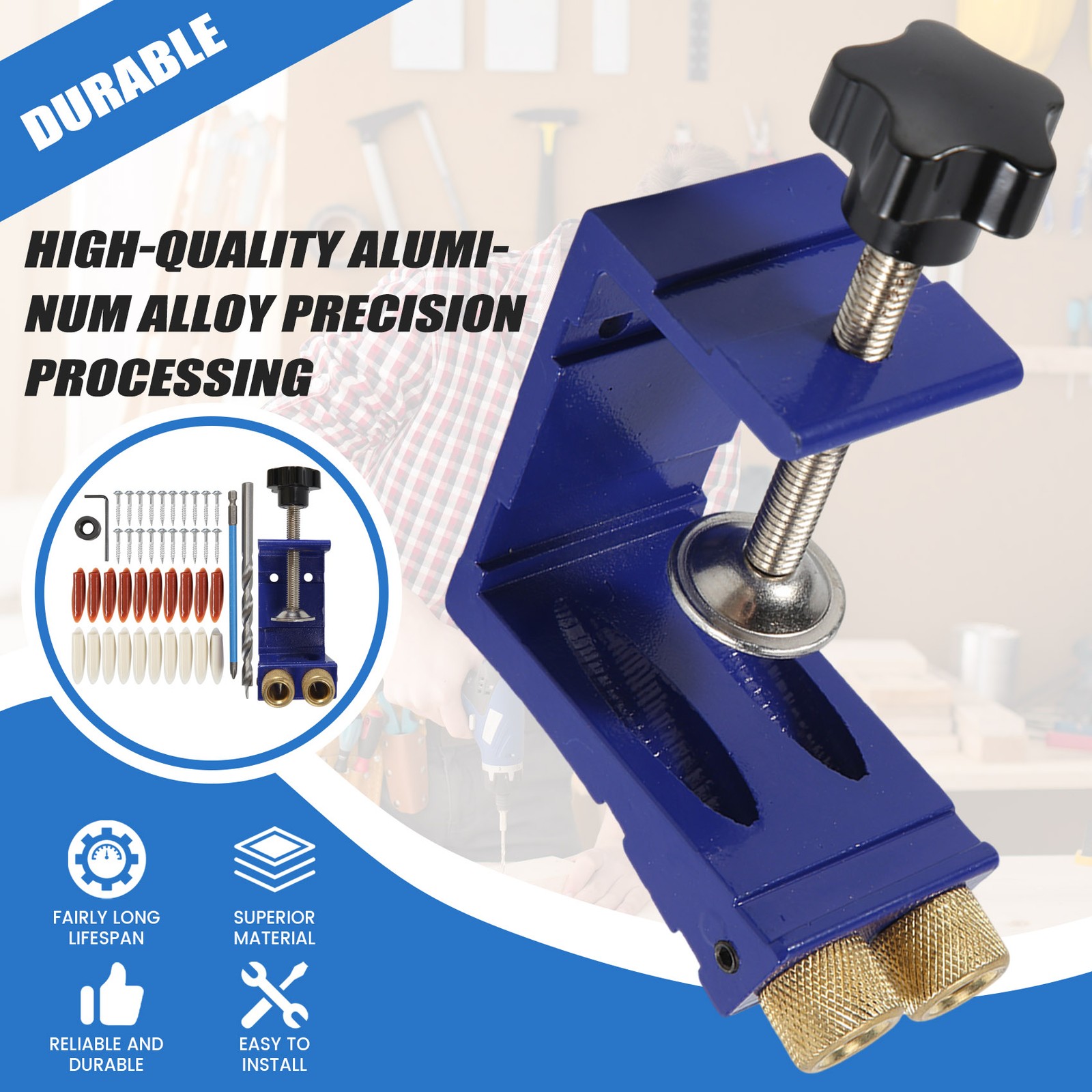 Hole Jig Kit, Hole Drill Guide Jig Set for 15?? Angled Holes, for6349