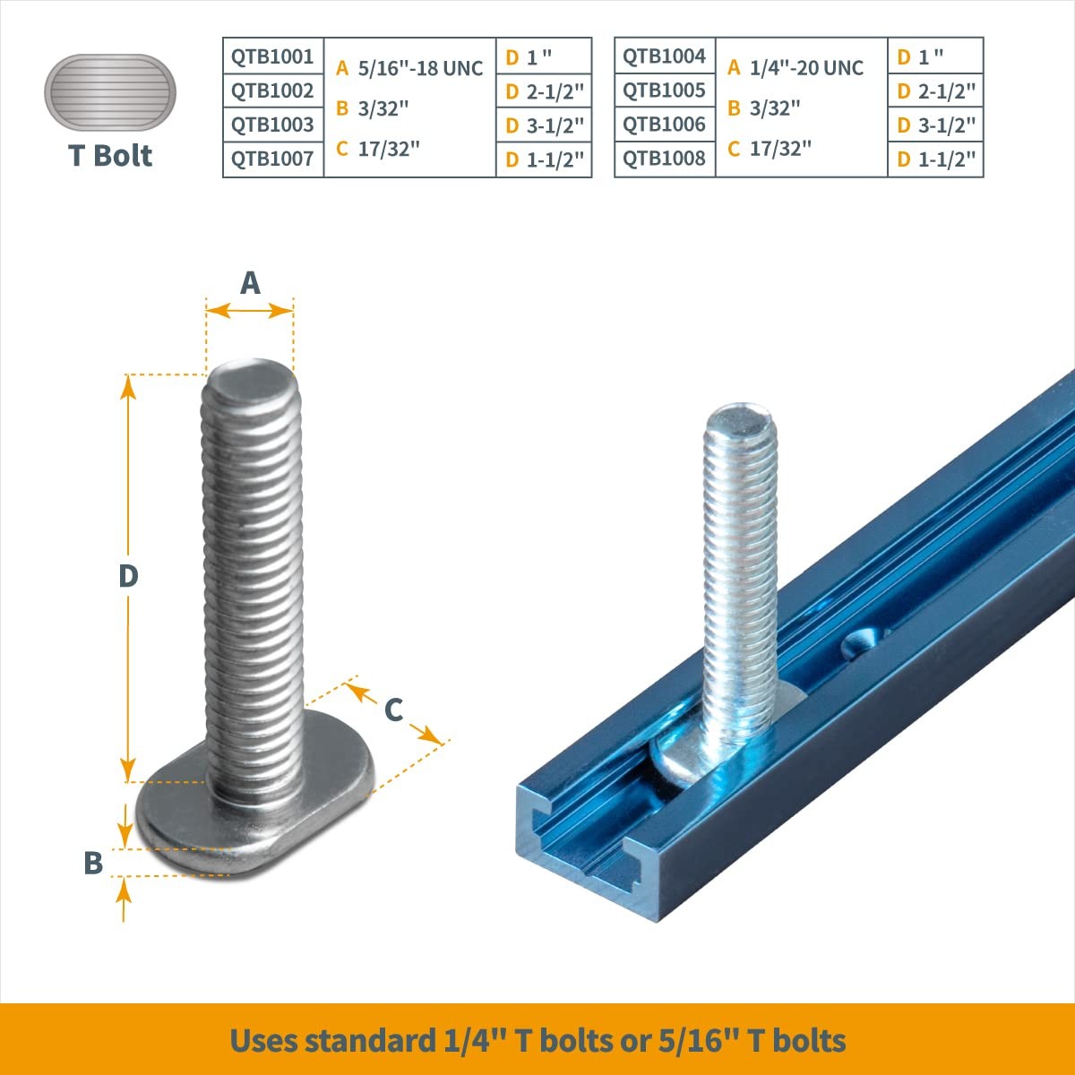 T Track Aluminum Universal Double Cut Profile 36 Inch 4 Pack