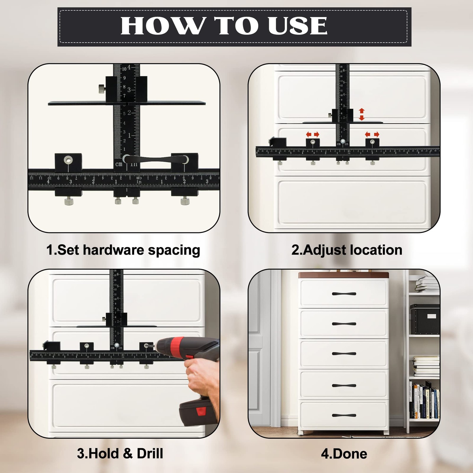 Cabinet Hardware Jig,Aluminum Alloy Cabinet Handle Template Tool-Cabinet Jig …