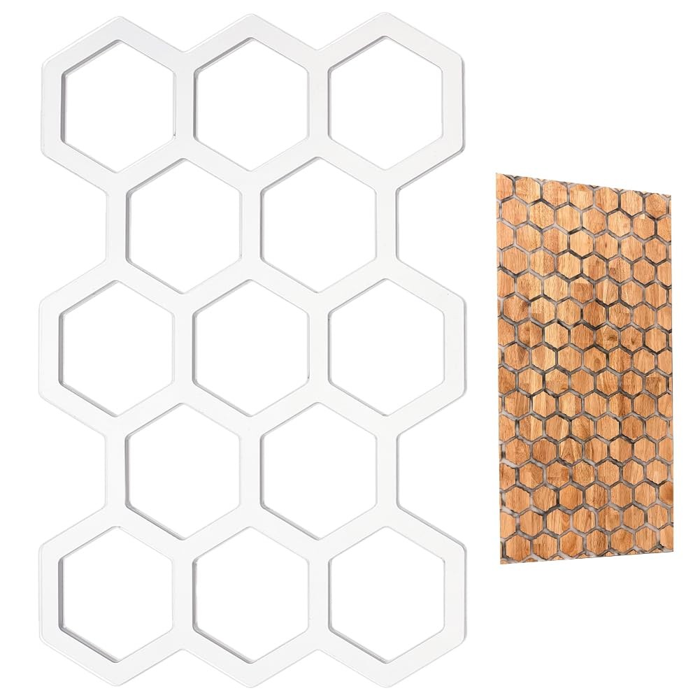 Honeycomb Acrylic Router Template 11.77.8 Inch Hexagon Stencil Clear Sheet