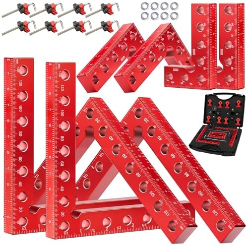 8PCS 90° Corner Clamps for Woodworking, Aluminum Right Angle Kit | Includes 4x