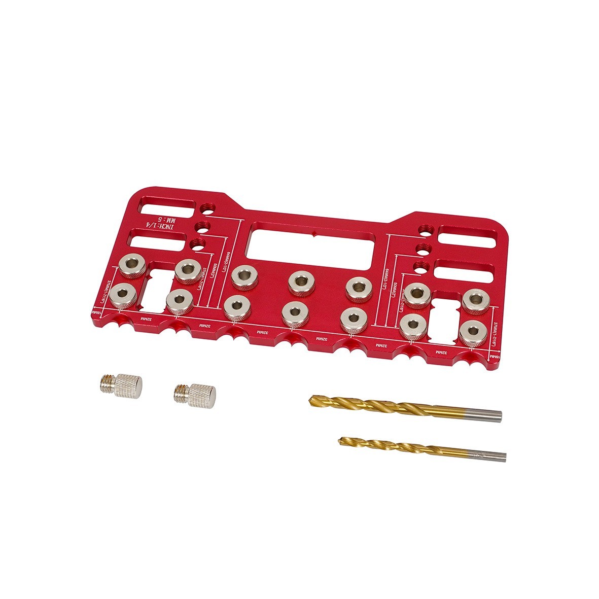 Shelf Pin Jig and Hinge Jig 2 In 1, 1/4 Inch Adjustable Shelf Pin Drilling Jig