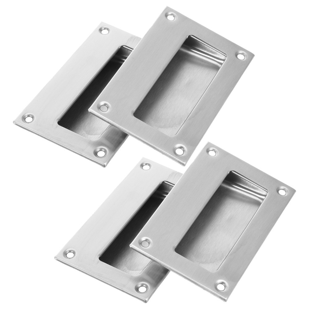 4 Pcs Stainless Steel Recessed Handle Stainess Door Cabinet Drawer Pull