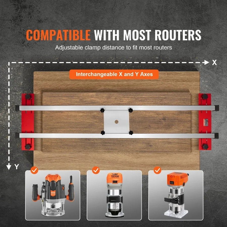 Router Sled Adjustable Wood Slab Flattening Mill Router Jig 64″ Length