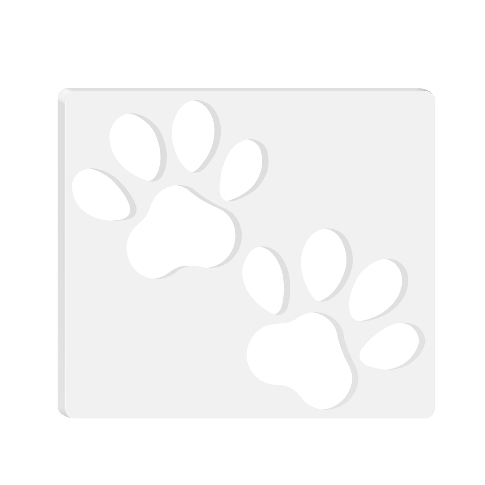 Double Paw Print Acrylic Router Template 6.69×5.9 Inch Woodworking Inlay Jig