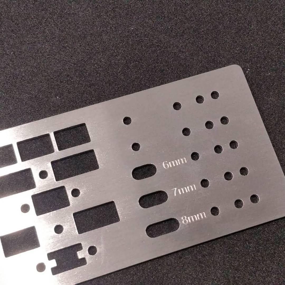 Mini 4WD Sliding Damper Drilling Jig Plate Stainless Steel Tamiya Carbon Part