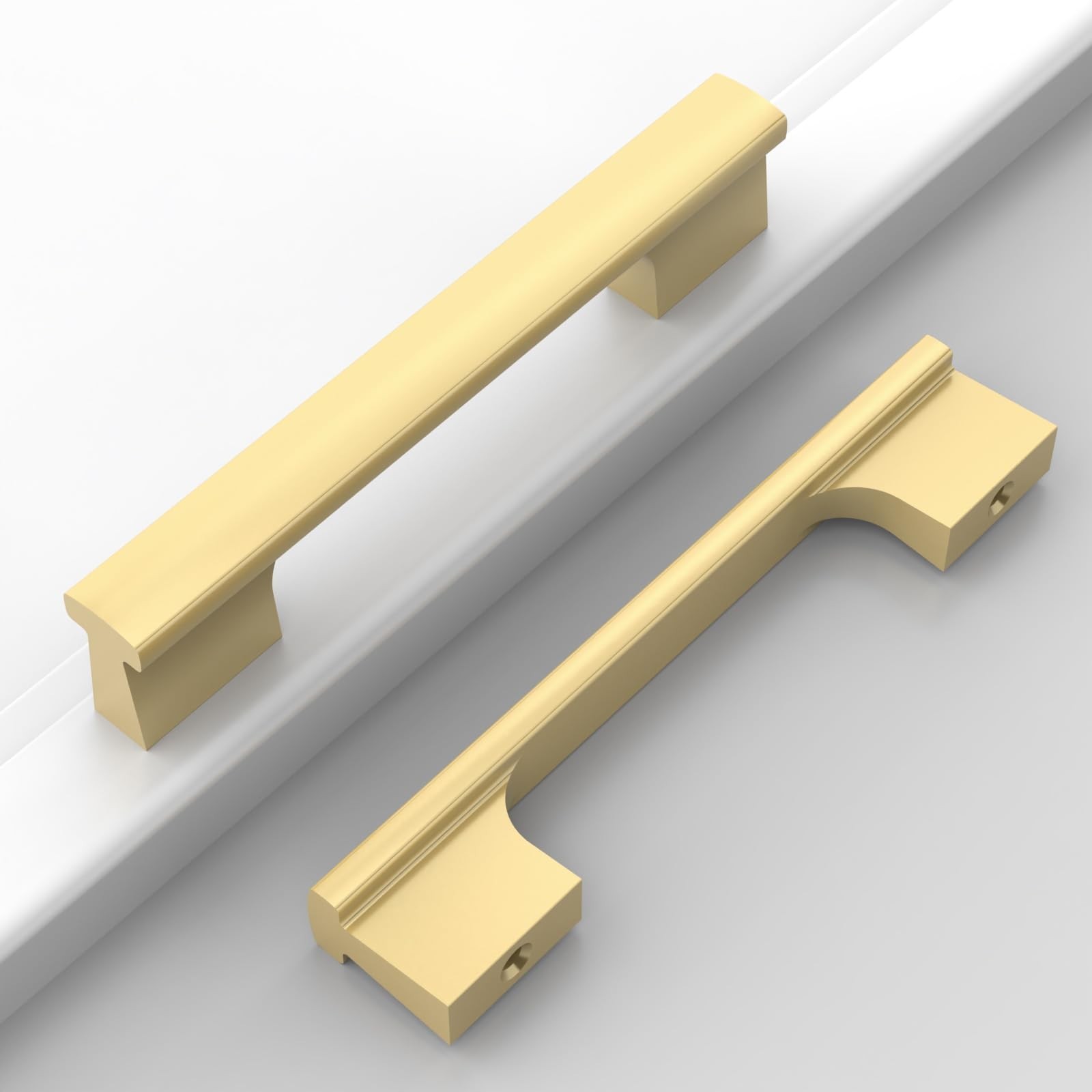 12 Pack Gold 4 Inch(102mm) Hole Center Kitchen Cabinet Handles Brushed Brass …