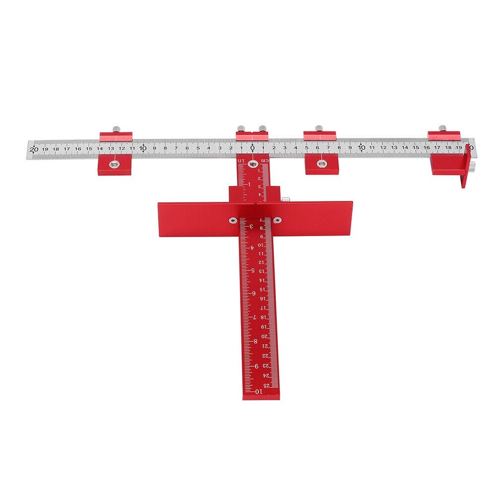 Red Aluminum Alloy Metric/Inch Cabinet Hardware Jig 5mm Drill Guide Cabinet Hand