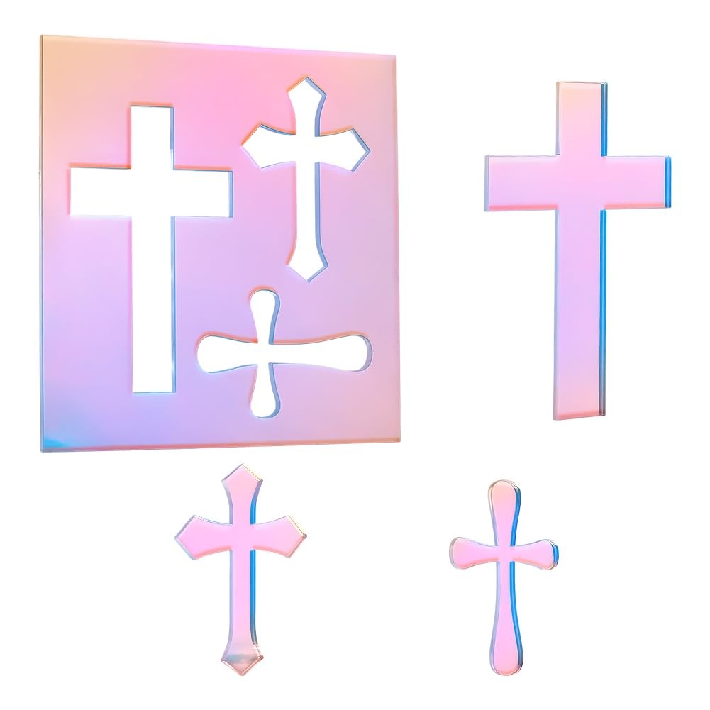 Crosses Router Template for Woodworking, 8.3inch Colorful Acrylic Template Dr…
