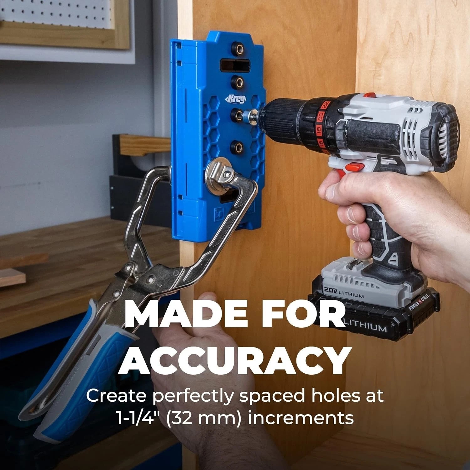 Adjustable Shelf Pin Jig 1/4 Inch – Edge-Aligned & Portable Tool for Woodworkers
