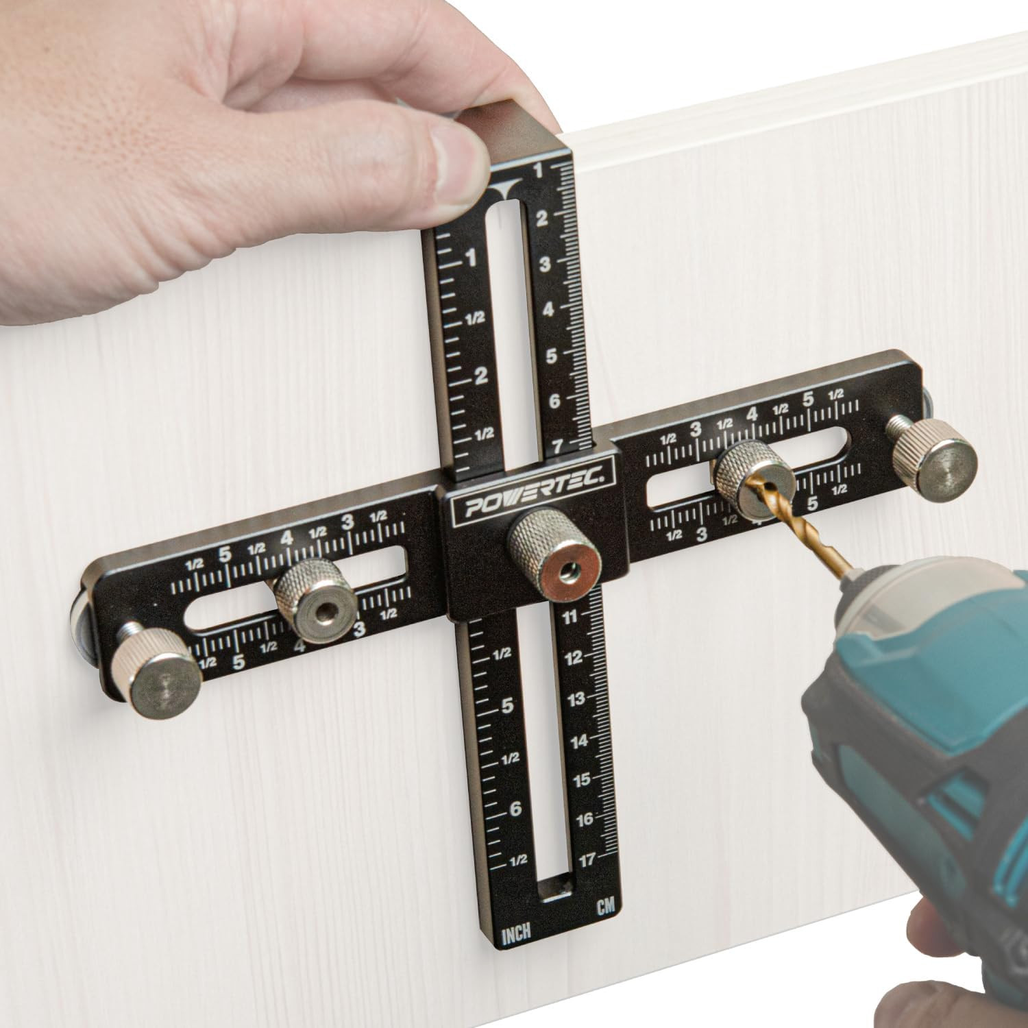 72186 Cabinet Hardware Jig for Knobs, Handles & Pulls – Adjustable Drill Guide T