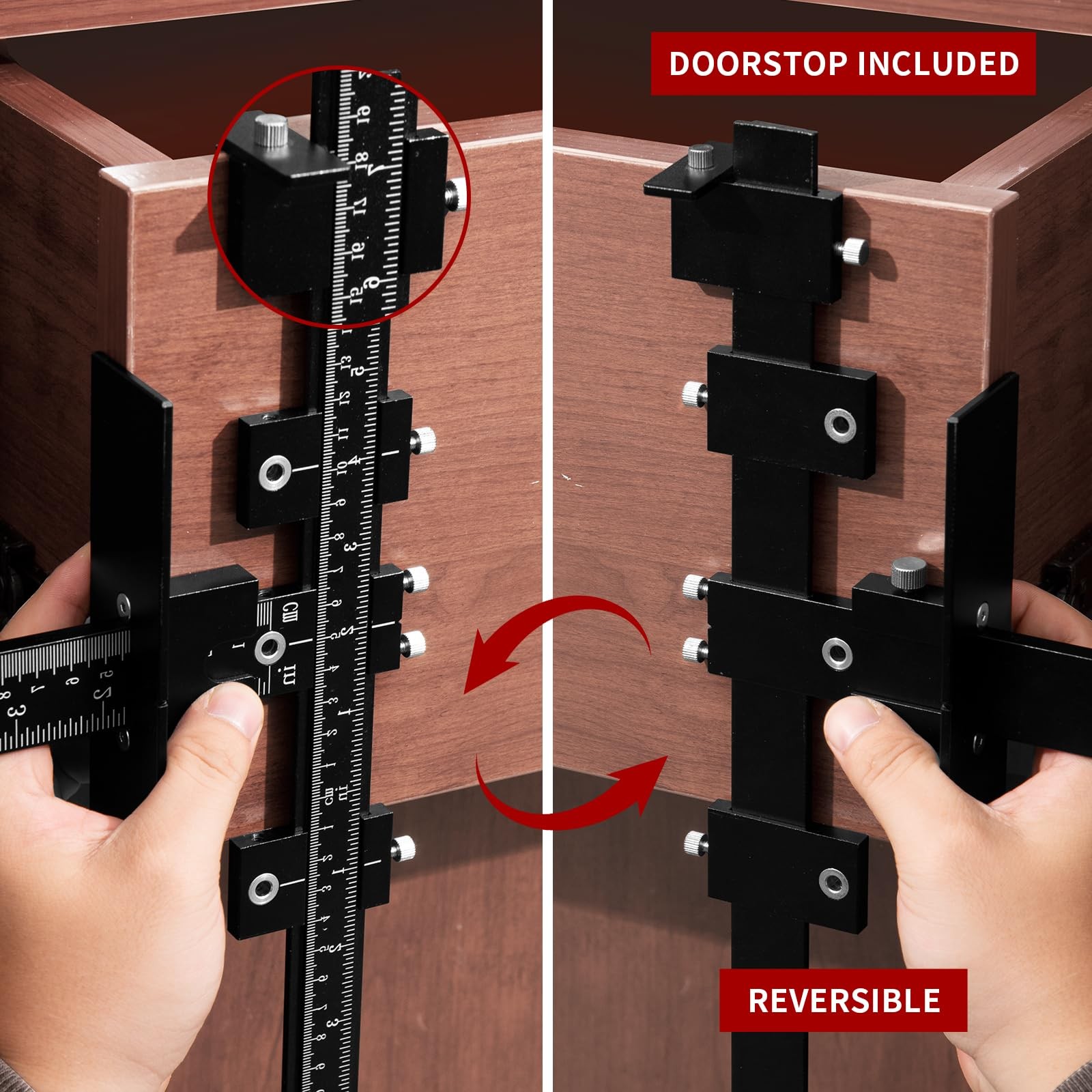 7 PCS Aluminum Cabinet Hardware Jig Tool Set Handle Drawer Knob Pull Template