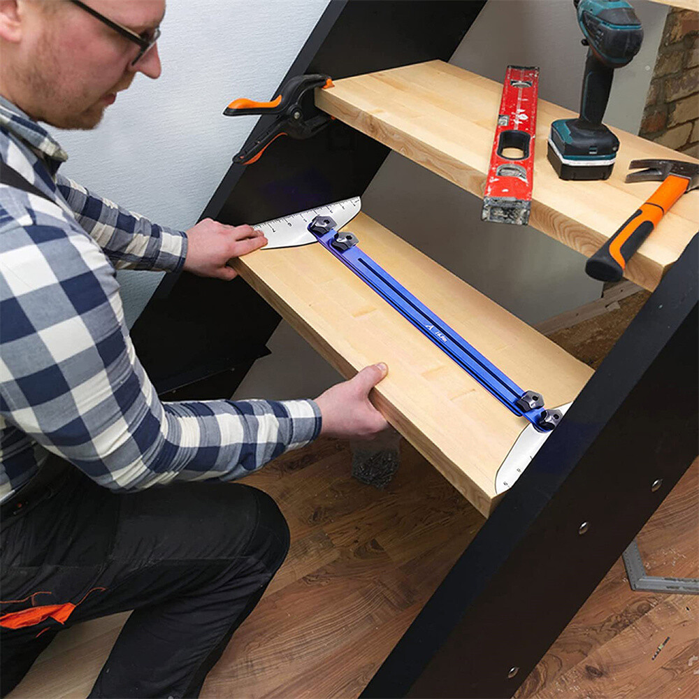Stair Treads Gauge Template Tool Stair Jig Measuring Stair for Risers 11-60 inch